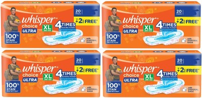 Whisper choice ULTRA XL 280 mm - 20x4 Pcs Sanitary Pad(Pack of 4)