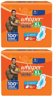 Whisper choice ultra 6x2 280mm XL with Wings Sanitary Pad(Pack of 2)