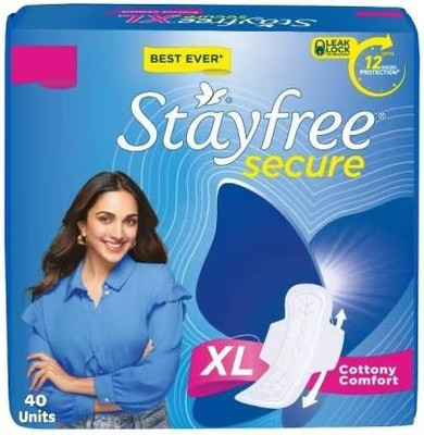 STAYFREE Secure Extra Large Sanitary Pads For Women With Wings (pack of 40 Piece) Sanitary Pad