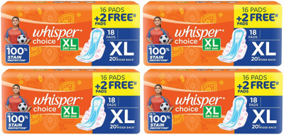 Whisper choice XL 280 mm - 18x4 Pcs Sanitary Pad(Pack of 4)