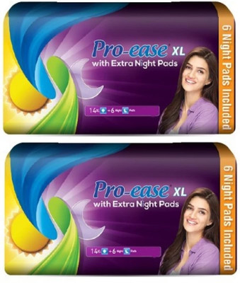 Pro-ease XL With Extra Night Pads 20+20 Sanitary Pad(Pack of 2)
