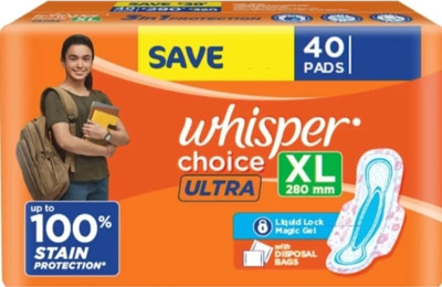 Whisper choice Ultra XL wigh sanitary pads Sanitary Pad(Pack of 40)