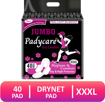 Padycare Extra dry feel overnight sanitary pads | XXXL | Pack of 40 Sanitary Pad(Pack of 40)