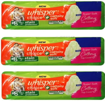 Whisper Choice alovera regular 6+6+6 pad ( Pack of 3 ) Sanitary Pad(Pack of 3)