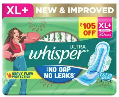 Whisper Ultra Clean Sanitary Pads - 30 Pieces (XL Plus) Sanitary Pad