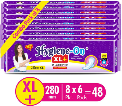 Hygiene-On XL+ Combo of 8 Sanitary Pad(Pack of 48)