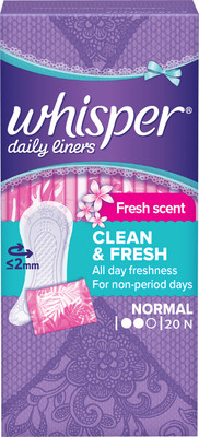 Whisper Daily Liners Clean And Fresh Pantyliner(Pack of 20)
