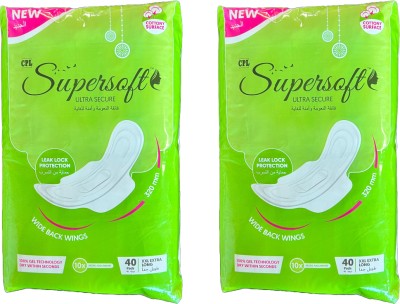 CPL SUPERSOFT XXL ULTRA COTTONY 40 PADS(COMBO 2) Sanitary Pad(Pack of 80)