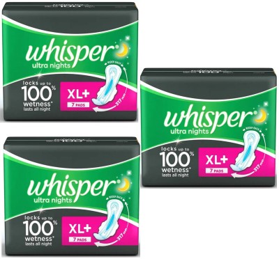 Whisper bindazzz night xL 7+7+7pads 21 Sanitary Pad(Pack of 21)