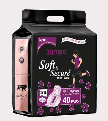 SOFT & SECURE XXXL JUMBO DRY RASH FREE SANITARY NAPKIN Sanitary Pad(Pack of 40)