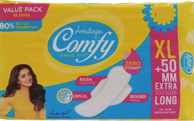 Comfy Snug Fit Dry XL - Value pack 18's pads Sanitary Pad(Pack of 18)