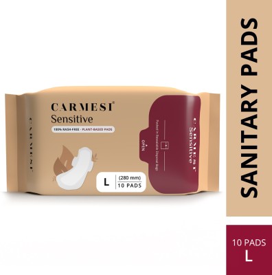 Carmesi Sensitive - Sanitary Pads for Rash-Free Periods (10 Large) Sanitary Pad(Pack of 10)