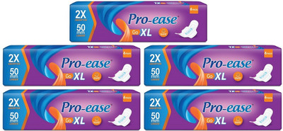 Pro-ease Go XL 50mm EXTRA Longer - 6+6+6+6+6 Pcs Sanitary Pad(Pack of 5)