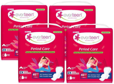 everteen Period Care XXL Soft with Neem-Safflower - (40 Pads Each) Sanitary Pad(Pack of 4)
