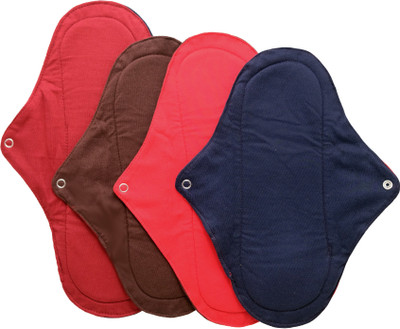 FabPad Reusable Washable Sanitary Cloth Pads Napkins (Pack of 4, Asst Colors) Sanitary Pad(Pack of 4)