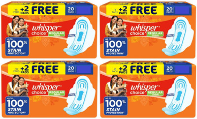 Whisper choice REGULAR Wings 230 mm - 20x4 Pcs Sanitary Pad(Pack of 4)