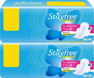 STAYFREE Secure Ultra-thin Sanitary Pad XL(Pack of 80) Combo pack Sanitary Pad(Pack of 80)