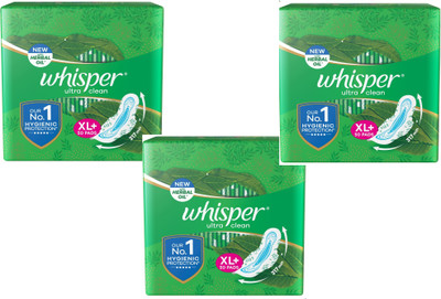 Whisper Ultra Clean XL+ With Wings Sanitary Pads Sanitary Pad(Pack of 150)