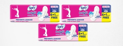 SOFY Bodyfit Regular 230MM 18+3 Pad Free Sanitary Pad(Pack of 21)