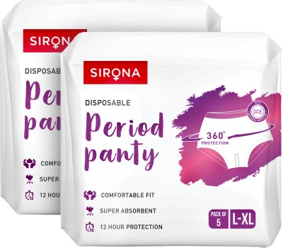 SIRONA Disposable Period Panties for Women (L-XL) Sanitary Pad(Pack of 10)