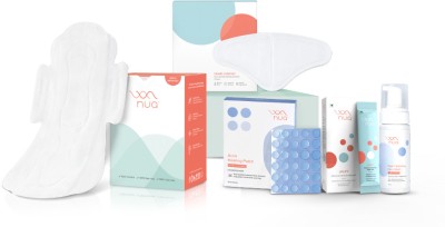 Nua Periods Starter Combo| Toxic Free Experience from Period rashes, Cramps & Acne Sanitary Pad(Pack of 5)