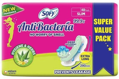 SOFY AntiBacteria Extra Long 48 Pad Sanitary Pad