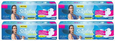 STAYFREE secure Dry Cover Extra Large XL 274 mm - 6x4 Pcs Sanitary Pad(Pack of 4)