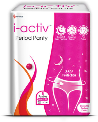 i-activ Period Panty, Disposable-size -31" to 48" - Pack of 5 Sanitary Pad(Pack of 5) Offers & Cashback