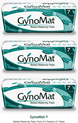 GynoMat Maternity Pads - 7 After Delivery Pads For New Mom - XXL SIZE - Combo 3 Packs Sanitary Pad(Pack of 21)