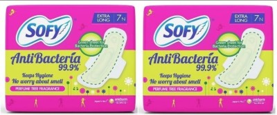 SOFY ANTIBACTERIA EXTRA LONG XL - 7+7 PADS Sanitary Pad(Pack of 2)