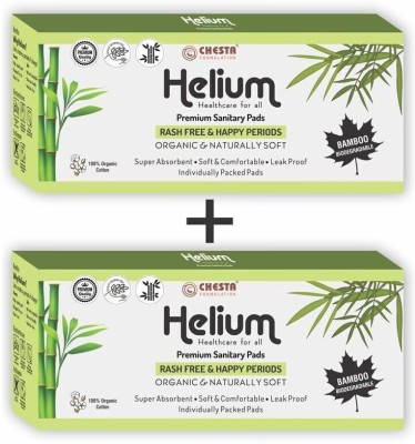 CHESTA FORMULATION Helium Bamboo Sanitary Pads - (Pack Of 2 * 20 = 40 Pads - XL-290MM+XXL-330mm) Sanitary Pad(Pack of 2)