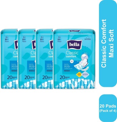 Bella Classic Comfort Maxi Softi Sanitary Napkins 20 Pcs (Pack of 4) Sanitary Pad(Pack of 4)