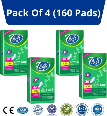7 Soft Ultra Cottony Soft XXL Pack 4 Of 160 Sanitary Pad(Pack of 4)