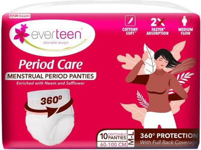 everteen Disposable Menstrual Period Panties|12 Hr Leak Proof|M-L|(Pack-of-10) Sanitary Pad