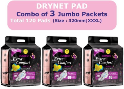 jumbo extra comfort Ultra thin Sanitary Pads for Women XXXL 120 Sanitary Pad Sanitary Pad(Pack of 120)