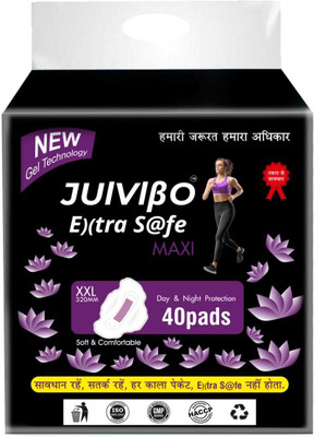 s23 Luna Comfort Heavy Flow Sanitary Pads with Wings Overnight Use Cottony Soft Sanitary Pad(Pack of 40)