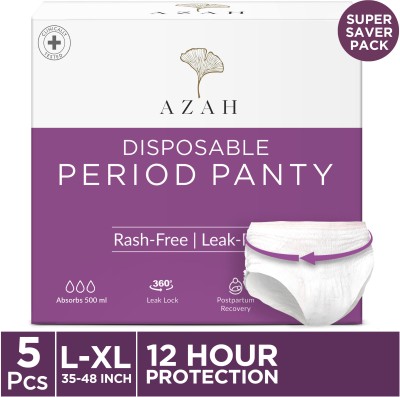 AZAH Period Panty Pad for Women 5X Super Absorbent | L-XL| Panties 360 Protection| Sanitary Pad(Pack of 5)