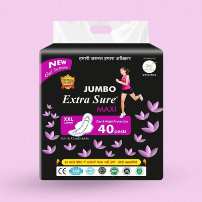Extra Sure Jumbo Maxi Day & Night XXL | Soft & Comfortable Sanitary Pad