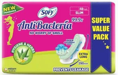 SOFY Antibecteria Extra Long pads Sanitary Pad(Pack of 48)