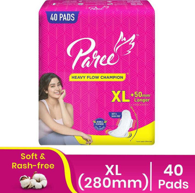 Paree Best Soft & Rash Free XL With 3 Seconds Absorption for Heavy Flow Sanitary Pad Sanitary Pad(Pack of 30)