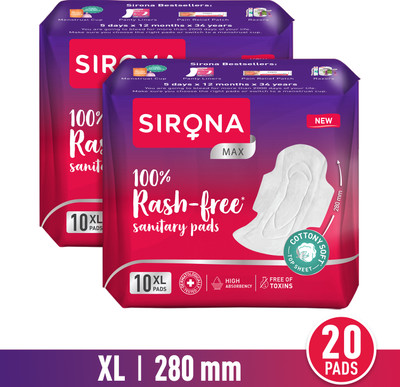 SIRONA Cottony Ultra Soft Rash Free XL Sanitary Pad(Pack of 20)