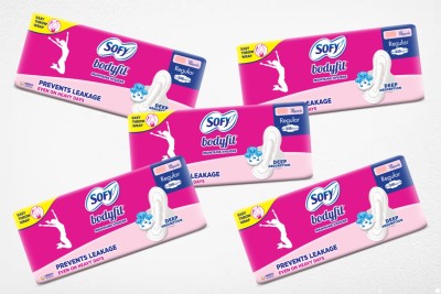 SOFY Bodyfit Regular 230MM 18+18+18+18+18 Pads Sanitary Pad(Pack of 90)