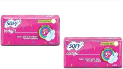 SOFY Bodyfit Regular 230 mm,16 (Pack of 1) Sanitary Pad