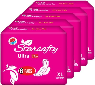 DM STARSAFTY Ultra Thin with wings Size XL 280 mm-40 Sanitary Pad(Pack of 5)