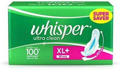 Whisper Ultra Overnight Sanitary Pads XL Plus Wings Sanitary Pad(Pack of 30)