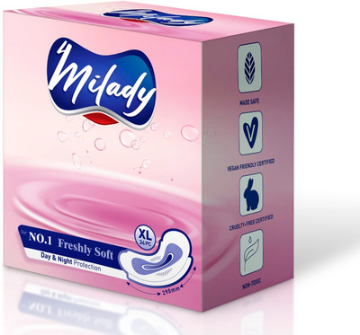 4MILADY Ultra Thin Sanitary pads for women/Soft Wings|Dry top sheet/XL 29cm long|34 Pad Sanitary Pad(Pack of 34)