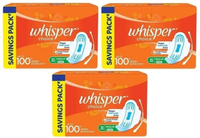 Whisper choice Regular with Wings 230 mm - 20×3 Pcs Sanitary Pad(Pack of 60)