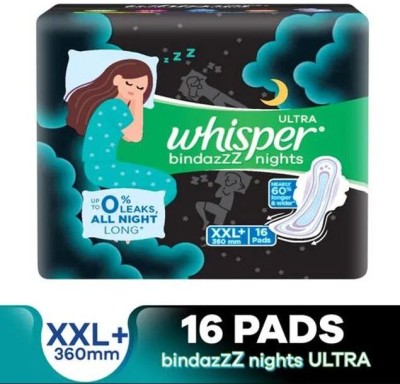 Whisper ULTRA bindazZZ nights 360 mm XXL Plus - 16 Pcs Sanitary Pad