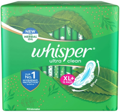 Whisper ULTRA CLEAN XL PLUS 317mm - 15 PAD Sanitary Pad