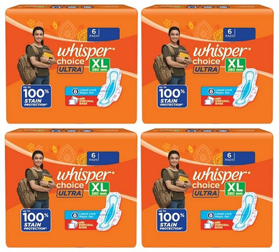 Whisper choice ULTRA XL - 6x4 Pcs Sanitary Pad(Pack of 4)
